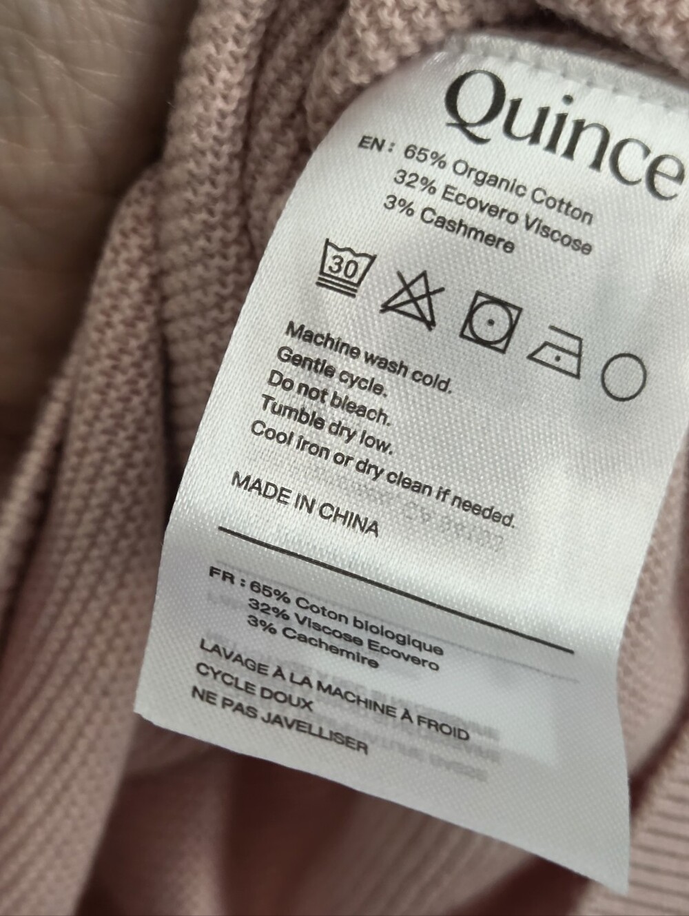 Quince Soft Rose Crewneck Sweater - Picture 4 of 4